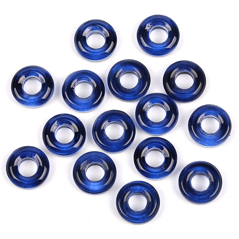 Wholesale 50pcs 10mm Glass Colorful Circle Large Hole Beads Glass Beads Spacer Beads Spacer
